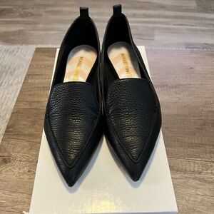 Nicholas Kirkwood Beya Bottalato black flats with gold heel